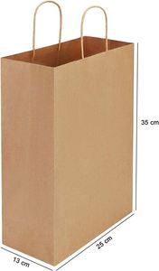 KM Custom Printed Your Own Logo White Brown Kraft <b>Craft</b> Paper <b>Bag</b> With Handles for Shopping for Gift - Product Image 2