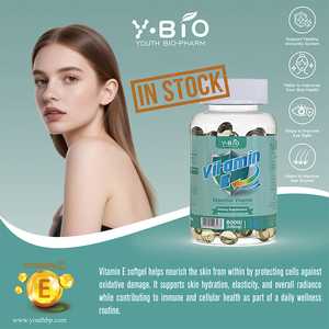 Cápsulas de Gel Suave de Vitamina E, Acetato de D-Alfa Tocoferol Premium, Sin Gluten, Sin OMG, para la Salud del Corazón, la Luminosidad de la Piel y el Cerebro - Product Image 3