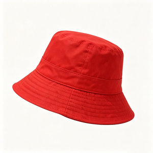 Sombrero de Pescador Rojo Liso al por Mayor, con Logotipo Personalizado, de Algodón, Unisex, de Ala Ancha, con Protección UV - Product Image 2