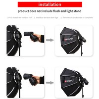 TRIOPO 90cm Photo Bowens Mount Portable Octogone Parapluie Extérieur Soft Box Diffuseur pour Photographie Studio Flash Softbox