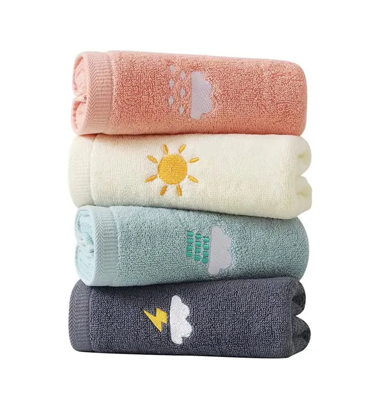Soft Kids 100% cotton or custom fabric hand&face towels baby towel sets kids bath towels
