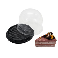 Boîte d'emballage à gâteau jetable, plateau rond, transparent en plastique, pour la fabrication de pâtisserie, 100 pièces