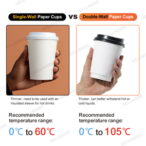 Gobelets en papier blanc à double paroi personnalisés avec logo, 10 oz, 12 oz, 16 oz, gobelets en papier rose pour café, gobelets en papier jetables pour bubble tea avec couvercles pour café - Product Image 3