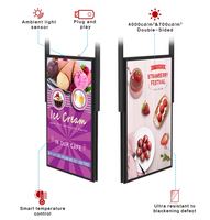 Le fabricant professionnel affiche l'écran LCD suspendu Durable de haute qualité pour vitrine d'affichage à cristaux liquides suspendu