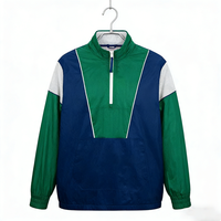 Blouson bomber de basketball patchwork personnalisé, style années 90, pull-over sportif athlétique, coupe-vent, parka en nylon, demi-zip