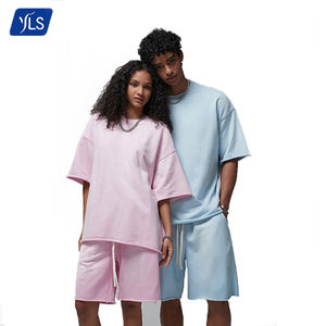 YLS 2024, ropa de verano para hombre, 360G, Camiseta holgada deportiva de felpa francesa y pantalones cortos, conjunto de chándal de gran tamaño, conjuntos de 2 piezas para hombre - Product Image 6