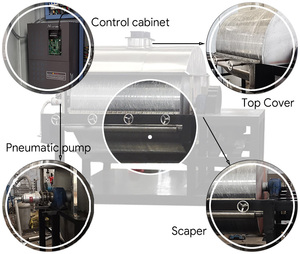 เครื่องอบแห้งแบบหมุน Grt-600*800 ระบบอัตโนมัติ PLC สำหรับของเหลวและผงเข้มข้นสูง พร้อมเครื่องขูดแบบลูกกลิ้ง วัสดุ SUS304 - Product Image 6