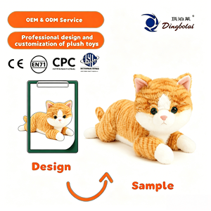 Grande Gatto di Peluche Pesante, Morbido e Coccoloso, Arancione, Perfetto per Alleviare lo Stress e il Comfort - Product Image 1