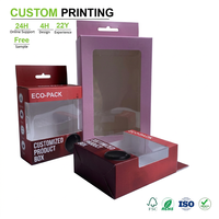Scatole Personalizzate Viola con Finestra in Plastica e Linguetta per Appendere, Ideali per Esposizione al Dettaglio e Confezionamento Prodotti - Fornitura all'Ingrosso