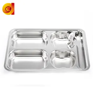 Stainless steel 201 five girds deepen food tray/plate with cover