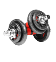 Ensemble d'haltères réglables en fonte de haute qualité de 30 kg avec barre de connexion et plaques d'haltères pour l'exercice à domicile, équipement de fitness, boîte cadeau