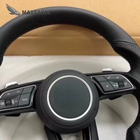 VENTE FLASH Accessoires de voiture Volant sport en cuir pleine fleur pour Audi S6 S7 A4 A5 A6 A7 Q3 Q5 A3 S3 S8 R8 Volant de voiture