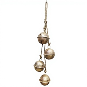 Carillon éolien rond en laiton plaqué or de style antique, peint, avec découpes en forme d'étoile, pour la décoration intérieure - Product Image 1
