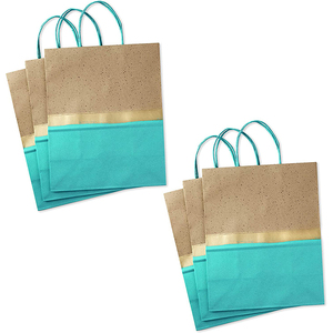 Sacs cadeaux turquoise, grand format, en papier kraft, pour anniversaires, Pâques, mariages, fête des mères, vêtements pour bébés, impression offset ZHEJIANG - Product Image 6