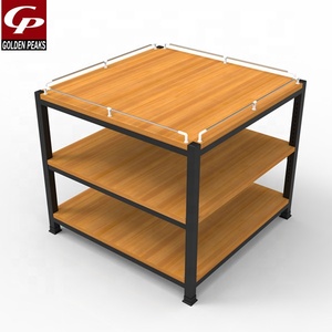 Estantes de madera y acero para leche de supermercado, estantes de regalo para granos, arroz, fideos, mesas de promoción - Product Image 6