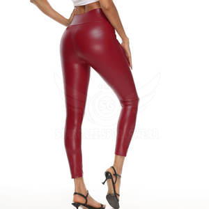 Dernières mode Street Wear Legging en cuir taille haute pantalon en cuir décontracté Legging fermeture éclair pantalon en cuir PU - Product Image 5