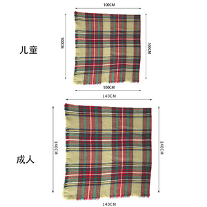 Écharpe en Tartan pour mère et fille, ensemble carré, en tissu écossais, en Tartan, pour adultes et enfants, châle, collection hiver - Product Image 5