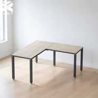 Bureau en L 150x150x75cm avec chemin de câbles intelligent, table de bureau longue pour un look sans fils, mobilier de bureau