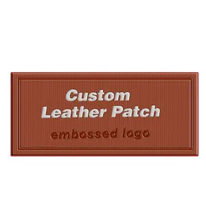 In pelle personalizzati patch per abbigliamento in pelle goffrata patch di etichetta Logo In Rilievo cucito su DELL'UNITÀ di elaborazione di patch in pelle