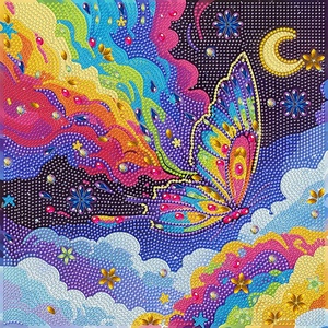 Art Diamanté en Grappe de Papillons - Broderie de Strass à Perçage Complet, Cadeau Idéal pour les Amateurs de Papillons et Décoration de Chambre - Product Image 2