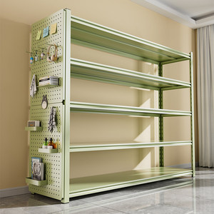ชั้นวางของหลายชั้น Sanjian Furniture 6 ชั้น ทำจากเหล็กแผ่นรีดเย็น พร้อมแผงเพ็กบอร์ด สำหรับห้องทำงาน ห้องนั่งเล่น ระเบียง - Product Image 1