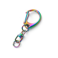 En gros C Boucle porte-clés en vrac Métal Ressort Porte-clés Crochet Pivotant porte-clés Anneau de saut À La Main DIY Accessoire C forme Porte-clés