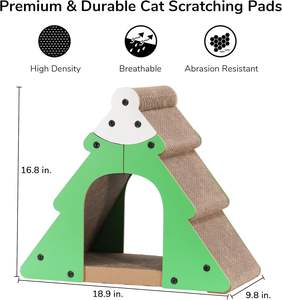 16,8 polegadas Papelão Cat <span class=keywords><strong>Scratcher</strong></span>: Vertical/Horizontal Pad, Túnel Cozy-Sofá Lounge Bed, 22 Lbs <span class=keywords><strong>Max</strong></span> Load - Product Image 3