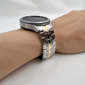 Bracelet de montre en acier inoxydable avec rayures, pour Samsung <span class=keywords><strong>Galaxy</strong></span> Watch 4 classique, 42mm <span class=keywords><strong>46mm</strong></span>, pas de trous, en métal - Product Image 6