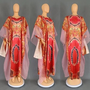 Robe Longue Rétro Femme Américaine Européenne 2025, Abaya Imprimée en Maille Tendance Transfrontalière d'Été Décontractée d'Inspiration Africaine et Orientale - Product Image 5