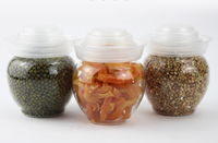 Emballage de dessert populaire 200ml bocaux en PET couvercles à vis conteneur de gâteau en plastique emballage de chocolat peut légumes marinés facile