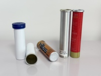 Tube en aluminium GMP D28 pour comprimés effervescents pharmaceutiques, avec dessiccant en silice et capuchon à ressort, longueur personnalisable