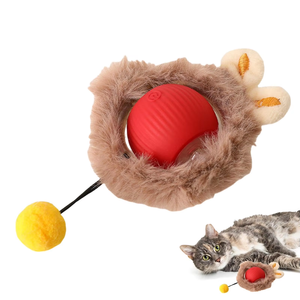 Bite-resistant Automatic Teaser Ball Cat Toy Ball High Self Amusement Reliever with <b>Rope</b> Pet Supplies Jumping Ball Pet Toy - Product Image 3