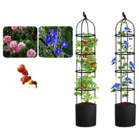 Rostfreier Metall-Gartenobelisk Spalier 6 Fuß Modernes Design Outdoor Rosenbusch Kletterpflanzen Blumenstütze Pulverbeschichtet