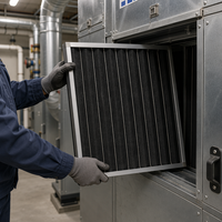 Panel Filter Serat Karbon Aktif Baru Ramah Lingkungan Penghilang Bau Filter Gas Limbah Dapur Ukuran Dapat Disesuaikan Tersedia