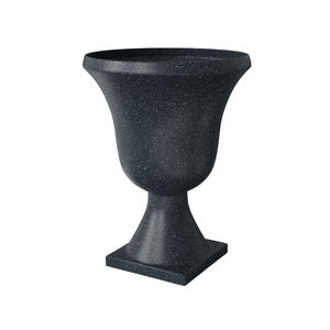 ローマ風PP製壺型プランター、排水穴付き、軽量で耐久性のあるヴィンテージ風彫刻入り正方形台座、16インチ、マット仕上げのフラワーポット - Product Image 3