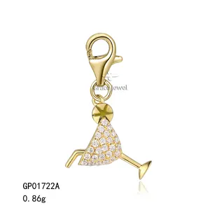 Grace Drink Beach Lemon 925 Silber Bulk Cocktail 14K Handtasche Gold gefüllte Charms