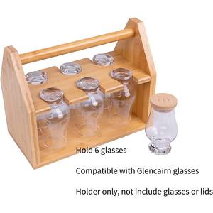 Porte-verre à whisky Rack Caddy en bambou Compatible <span class=keywords><strong>Glencairn</strong></span> Verres à whisky Verres à whisky en cristal, Verres à bourbon - Product Image 3