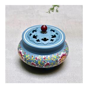Genuine Quality Incense Burner with Round Shaped Floral Designed <b>Printed</b> Trendy Style Incense Burner For Sale - Product Image 1