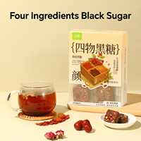 XiaoShanLong Quatre Substances : Cubes de Sucre Noir, Dattes Rouges, Baies de Goji, Rose – Soin Menstruel au Sucre Brun, Emballés Individuellement, Vente en Gros