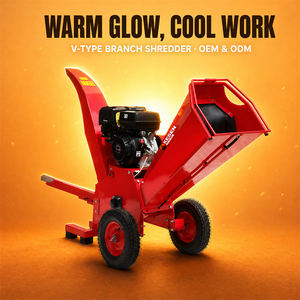 Nuovo Trituratore di Rami Kesen 15HP 420cc a Benzina, 120mm, con Rimorchio, <span class=keywords><strong>Pneumatici</strong></span> Mobili, Motore Loncin, Certificazione CE - Product Image 1