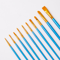 Ensemble de pinceaux à peinture à l'huile XR Y-1 10, poils en nylon bleu nacré, manche en plastique, gouache, aquarelle, peinture artistique, pinceau pour peinture à la main
