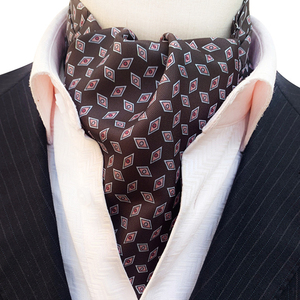 Cravatta Ascot Vintage da <span class=keywords><strong>Uomo</strong></span> in Poliestere con Ricamo Floreale Personalizzato, <span class=keywords><strong>Sciarpa</strong></span> Ascot Floreale per Matrimonio - Product Image 6