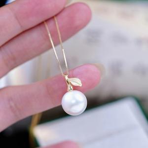 Pendentif en argent S925 avec perles rondes de 9 à 12 mm, support de pendentif pour collier en jade DIY, accessoire de mode 31162 - Product Image 3