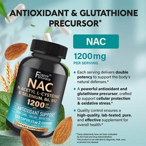 Nouveauté : Complément NAC pour soutenir la fonction immunitaire, protéger les cellules, antioxydant pour hommes et femmes, 120 capsules, capsules NAC - Product Image 2