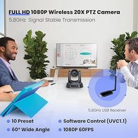 Zoom optique 20X pour diffusion |   Caméra de Conférence PTZ USB avec Connexion Sans Fil 1080P 60fps pour Streaming en Ligne et Églises