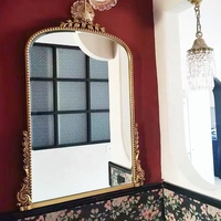 Vente en gros d'usine d'or fourniture design décorer 3 couleurs diamant écrasé meubles miroirs décor salon miroir mural