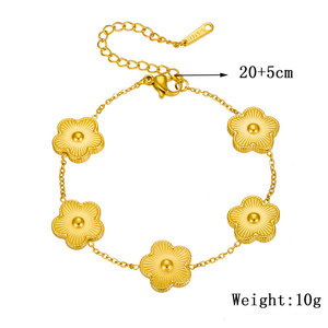 European American Fashion Gold Plated <b>Flower</b> Chain <b>Bracelet</b> Women's Jewelry Gift Zinc Alloy B1156 - Product Image 4