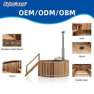 Alphasauna <span class=keywords><strong>Baignoire</strong></span> japonaise en bois portable, chauffe-eau à bois distinctif pour jardin et intérieur, le <span class=keywords><strong>plus</strong></span> petit modèle - Product Image 6