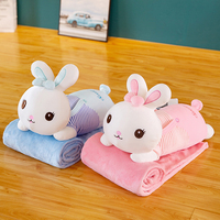 Coussin-couverture lapin Kawaii très populaire, coussin-couverture lapin mignon en peluche, jouet animal en peluche, cadeaux pour enfants