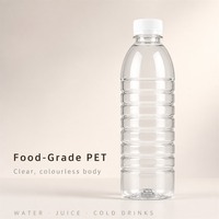 Bouteilles de boisson jetables personnalisées en PET de qualité alimentaire transparentes pour jus, eau minérale, thé et champagne, 250 ml, 300 ml, 500 ml, 535 ml